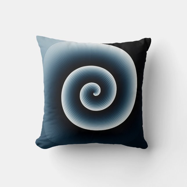 Almofada Padrão Espiral Azul Prussiano (Frente)