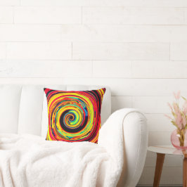 Almofada Padrão Espiral Colorido Brilhante