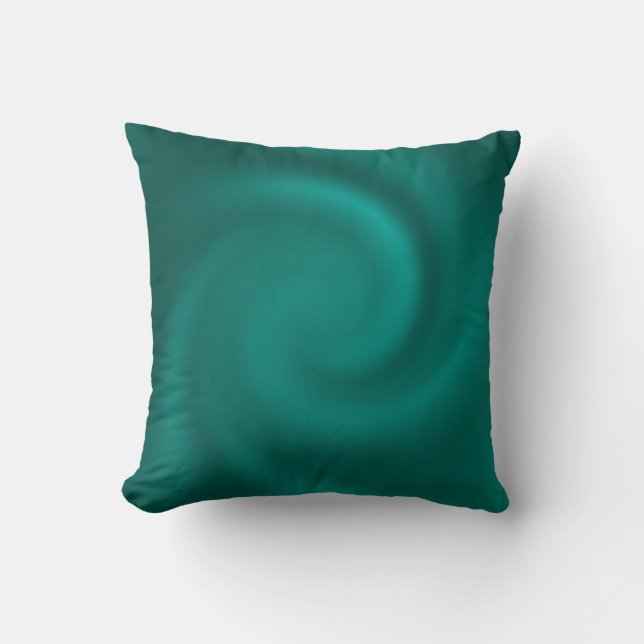 Almofada Padrão espiral verde e turquesa. (Frente)