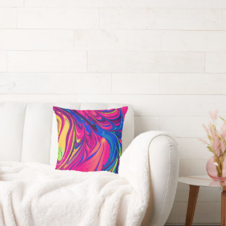 Almofada Padrão Estético de Cor Vibrante Decorativo
