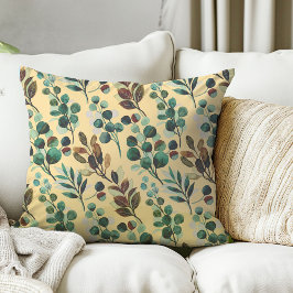 Almofada Padrão estético de folha verde