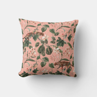 Almofada Padrão exótico tropical aquarela com orquídea, gr