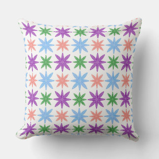 Almofada Padrão Floral Arco-íris | Flores Coloridas Retrô