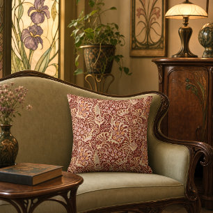 Almofada Padrão Floral Art Nouveau Selvagem Intrincado Vint
