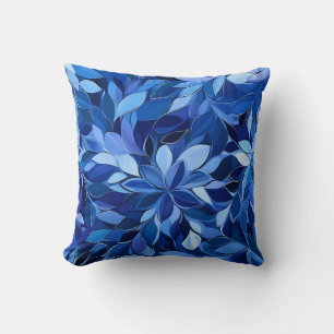 Almofada Padrão Floral Azul Invisível
