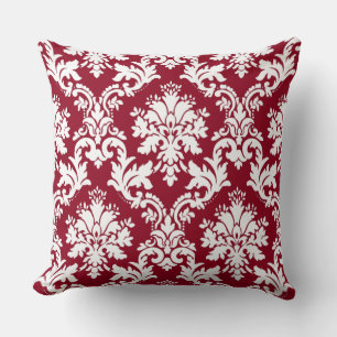 Almofada Padrão Floral Belo e Profundo do Damasco Vermelho