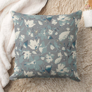 Almofada Padrão Floral Blues Flor Watercolor Clematis