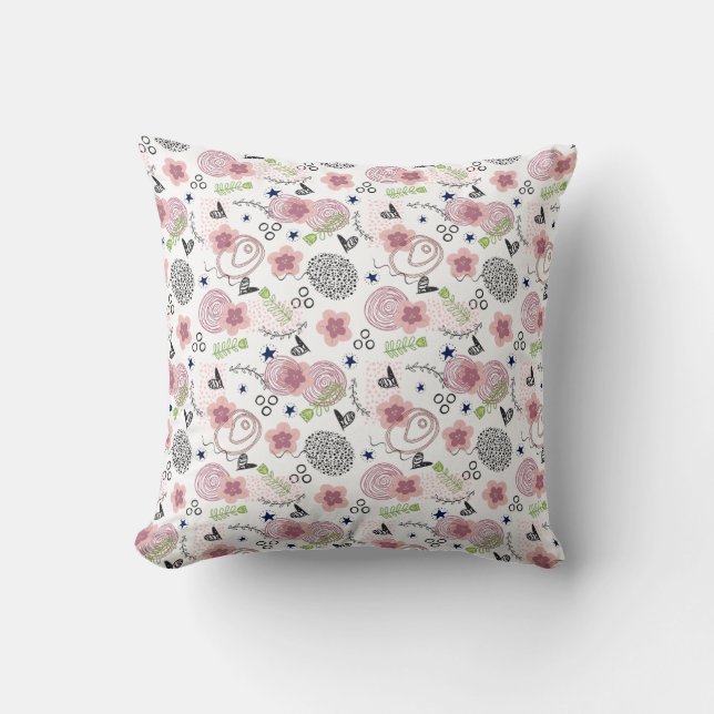Almofada Padrão Floral Bonito (Frente)