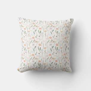 Almofada Padrão Floral bonito de Flores Selvagens