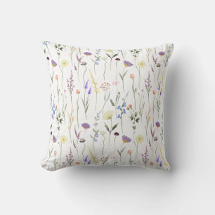 Almofada Padrão Floral bonito de Flores Selvagens