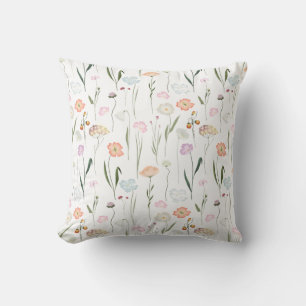 Almofada Padrão Floral bonito de Flores Selvagens