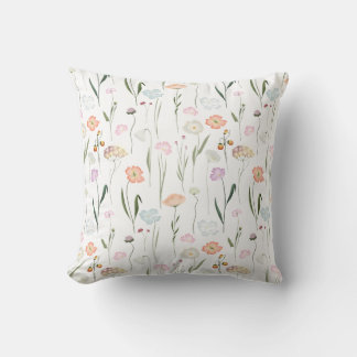 Almofada Padrão Floral bonito de Flores Selvagens