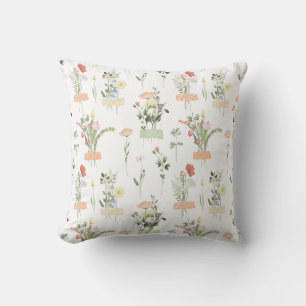 Almofada Padrão Floral bonito de Flores Selvagens