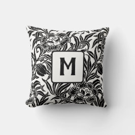 Almofada Padrão Floral Botânico Antigo Art Nouveau