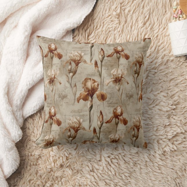 Almofada Padrão Floral Botânico Vintage (4) (Cobertor)