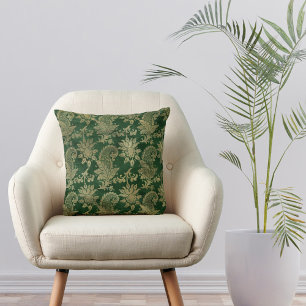Almofada Padrão Floral Celtic Green Dourado Paisley