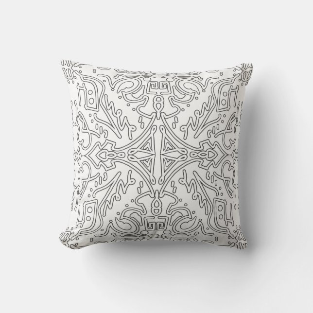 Almofada Padrão Floral Cinza Minimalista (Frente)