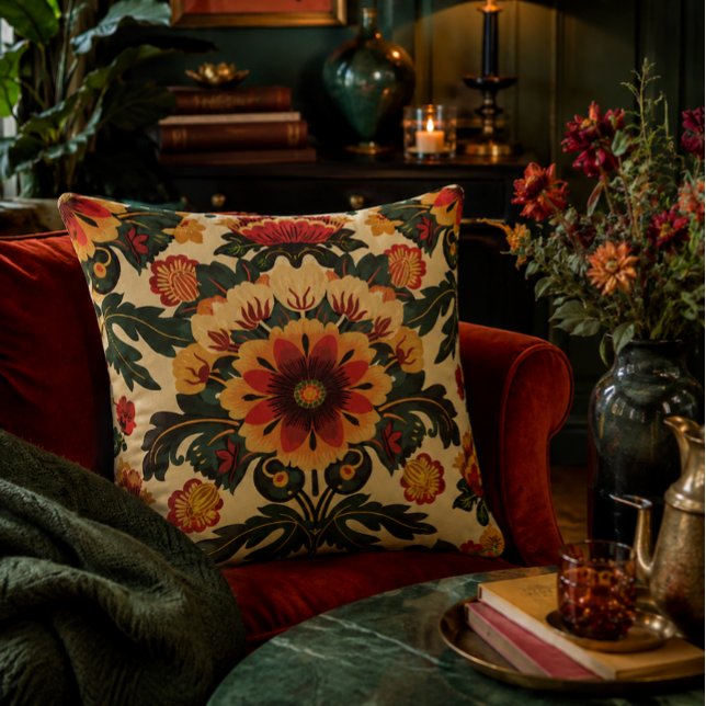 Almofada Padrão Floral Colorido (Bring warmth, character and timeless floral elegance home.)
