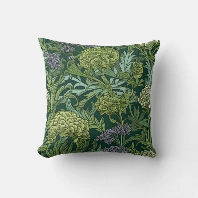 Almofada Padrão floral contínuo no estilo de William Morris (Frente)