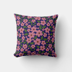 Almofada Padrão floral cor-de-rosa