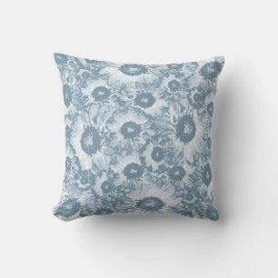 Almofada Padrão Floral da Cinza Elegante