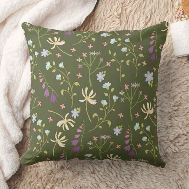 Almofada Padrão Floral da Flor Botânica 20" x 20" (Cobertor)