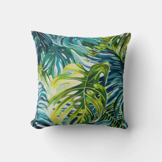 Almofada Padrão Floral das Plantas Tropicais