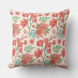 Almofada Padrão Floral De Aquarela Pintada À Mão- 54098
