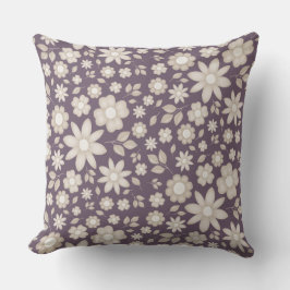 Almofada Padrão Floral de Aquarela Romântica em Tonalidade