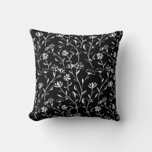 Almofada Padrão Floral De Contorno Sem Vintagem. Desenhar m