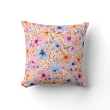 Padrão Floral de Flores Silvestres Coloridas em Aq