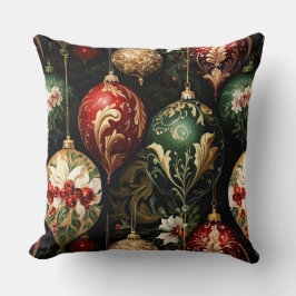 Almofada Padrão Floral de Natal Vintage Fantasia
