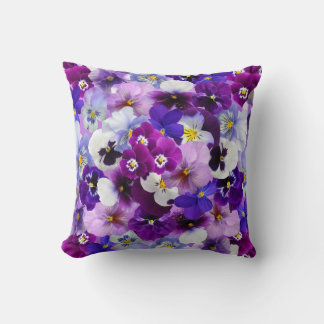 Almofada Padrão Floral do Jardim Roxo Velvet Pansy
