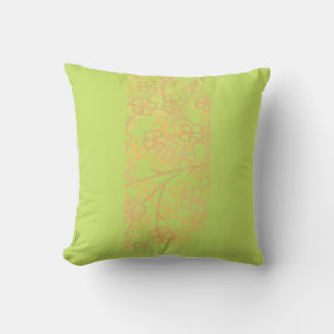 Almofada Padrão Floral Elegante Dourado de Abstrato verde