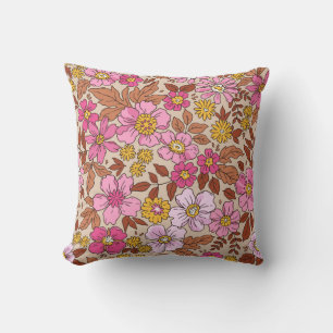 Almofada Padrão floral elegante em flores de desenhar de mã