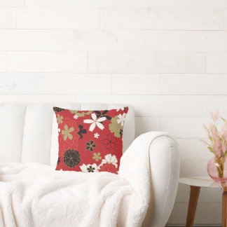 Almofada Padrão Floral Elegante Sakura Japonês