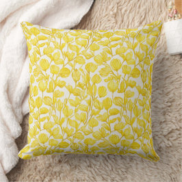 Almofada Padrão floral em amarelo