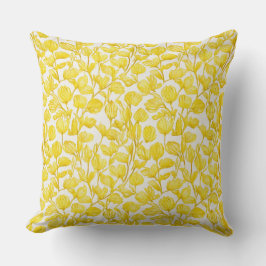 Almofada Padrão floral em amarelo