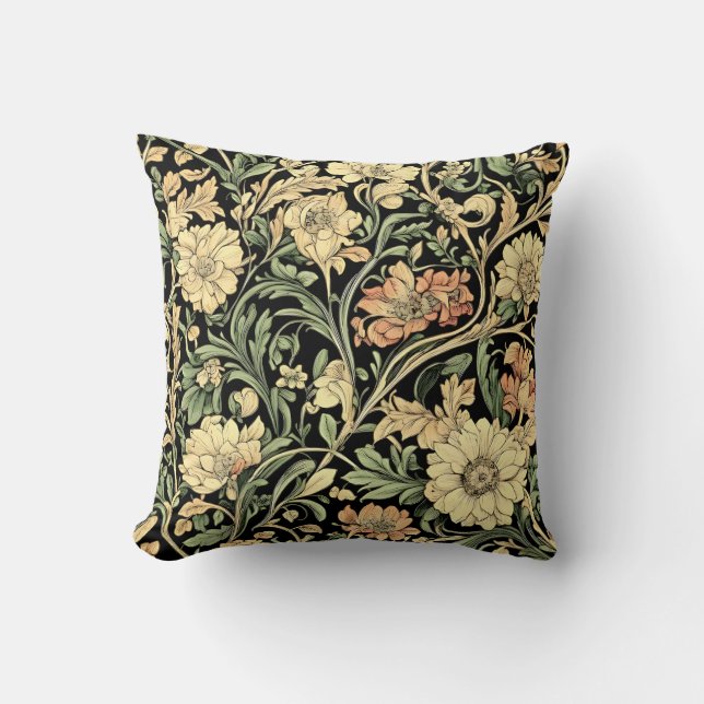 Almofada padrão floral em estilo vitoriano  (Frente)