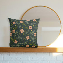 Padrão Floral em Verde Escuro com Aguarela Delicad