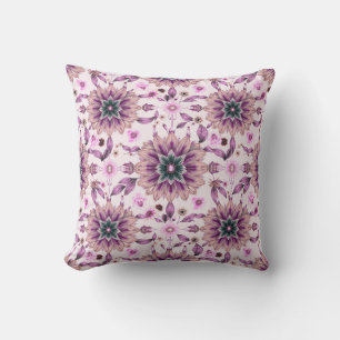 Almofada Padrão Floral Estético Roxo Moderno 