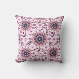 Almofada Padrão Floral Estético Roxo Moderno