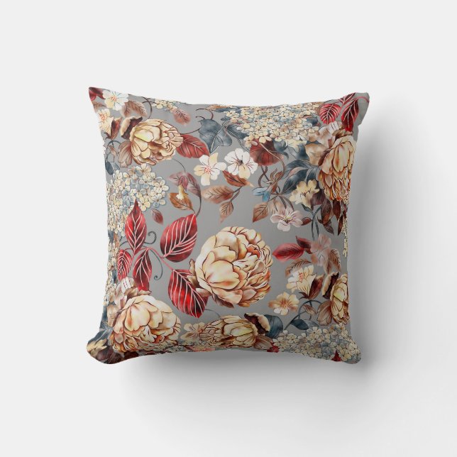 Almofada Padrão floral, estilo art nouveau (Frente)