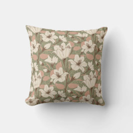 Almofada Padrão Floral Floral de Beige Lily Verde da Sage B