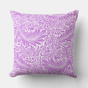 Almofada Padrão floral fofo moderno cor branca roxa