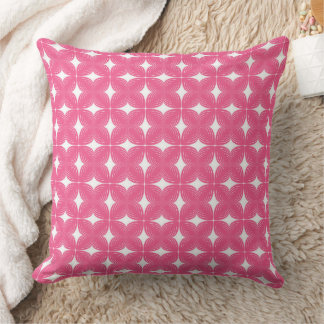 Almofada Padrão Floral Geométrico Rosa Vintage