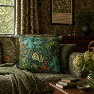Almofada Padrão Floral Lírio Dourado de William Morris