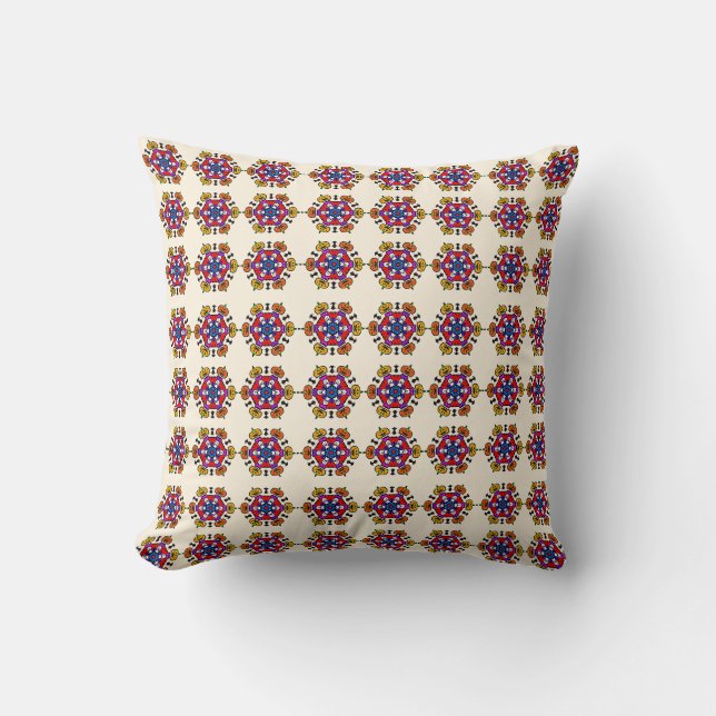 Almofada Padrão Floral Mandala Sem Costura (Frente)