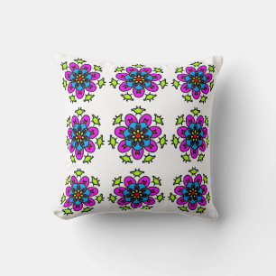 Almofada Padrão Floral Mandala Sem Costura