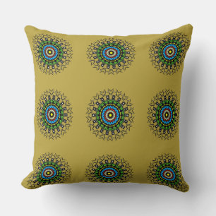Almofada Padrão Floral Mandala Sem Costura Chic Vintage